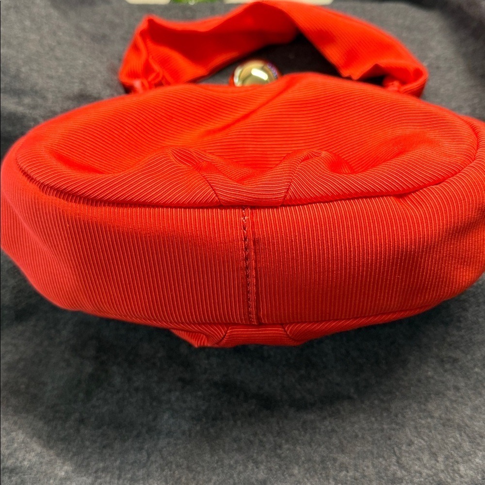 Kate Spade New York Red Ribbed Kiss Lock Clutch Evening Bag - Picture 13 of 15